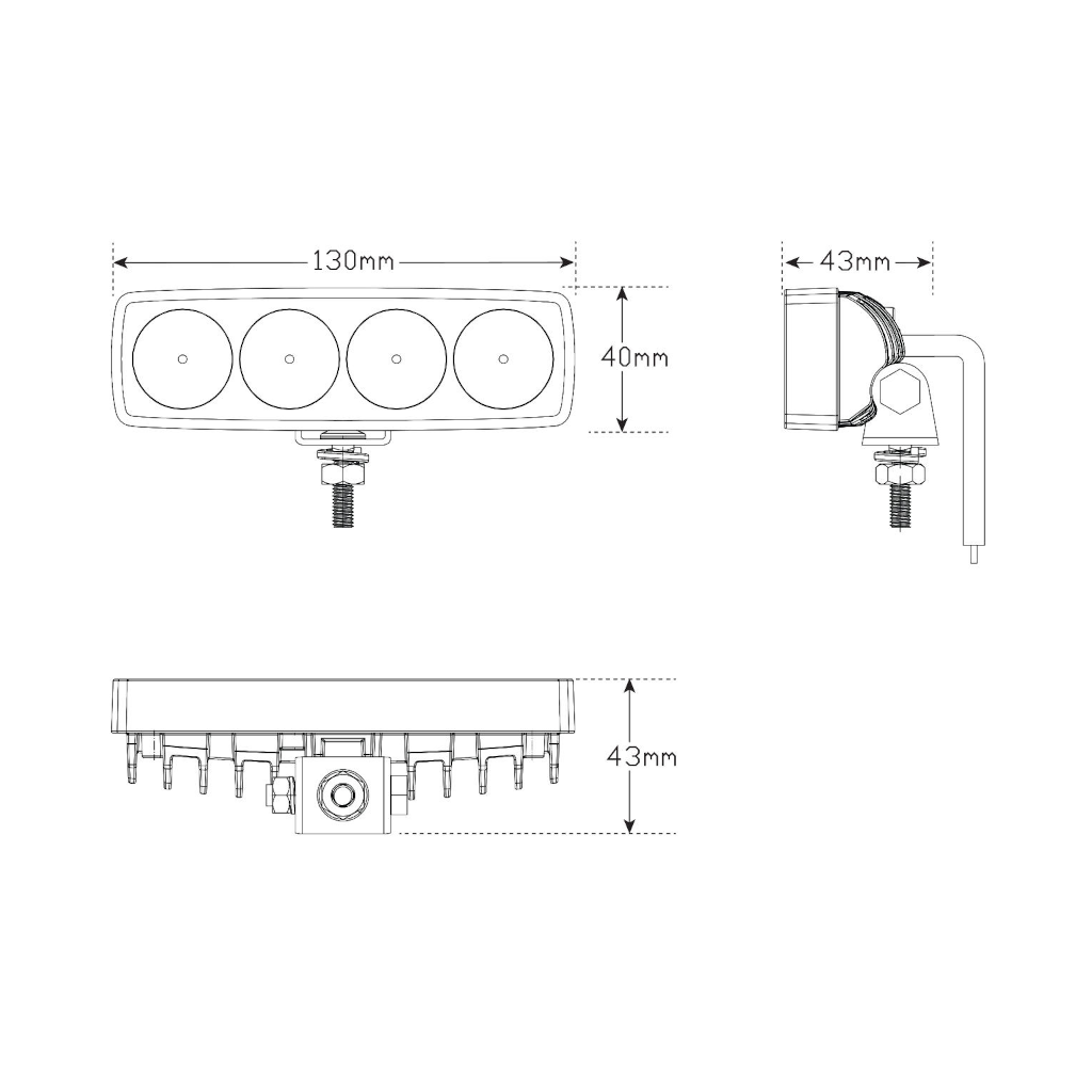 Lamp, LED Autolamps, Flood, Black Base, 9-30v, 12w - Each