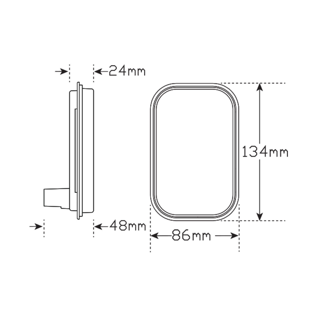 Lamp, LED Autolamps, Indicator, Rectangular, LED, Amber, 10-30v, Bulk - Each