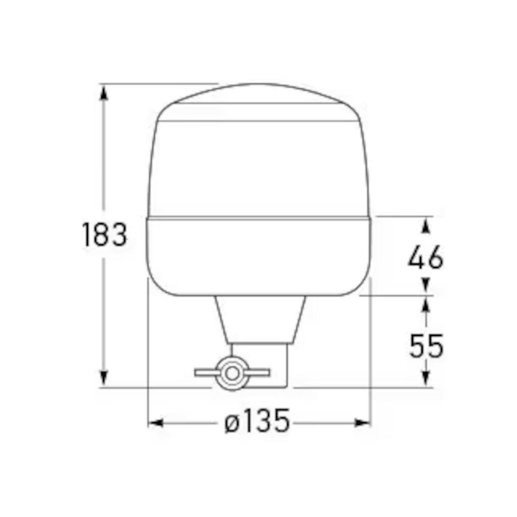 Beacon, Hella, LED Pole Mount RotaLED Series, 10-32v, 10w, Amber (L-1612) - Each