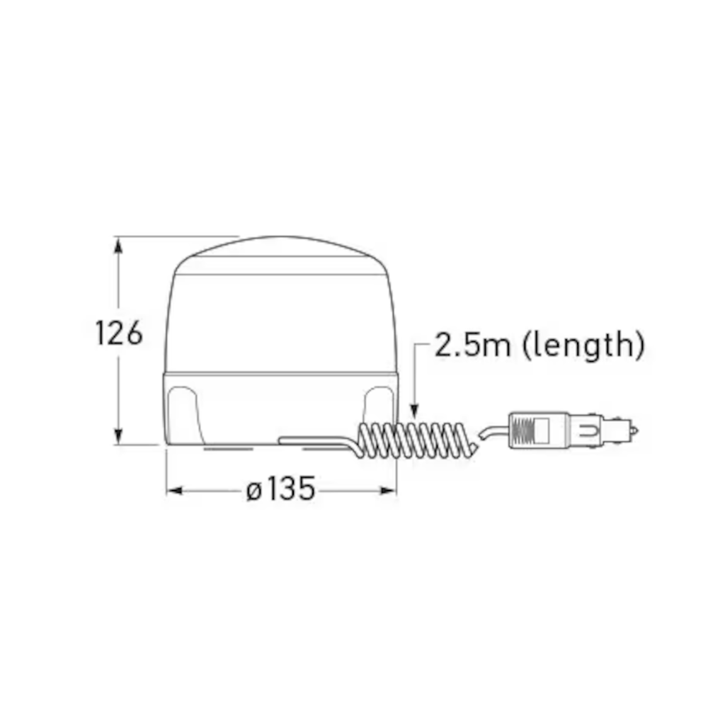Beacon, Hella, LED Magnetic Base RotaLED Series, 10-32v, 10w, Amber (L-1613) - Each