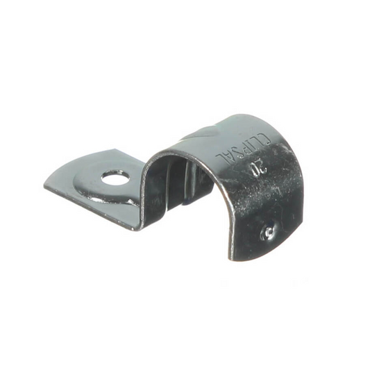 Cable Management, Clipsal Half Saddle, Zinc Plated, 20mm - Each