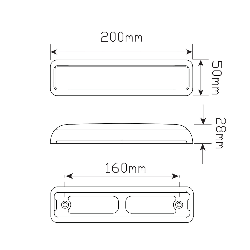 Combination Lamp, LED Autolamps, 200 Series, Stop/Tail Indicator, LED, 12-24v - Each