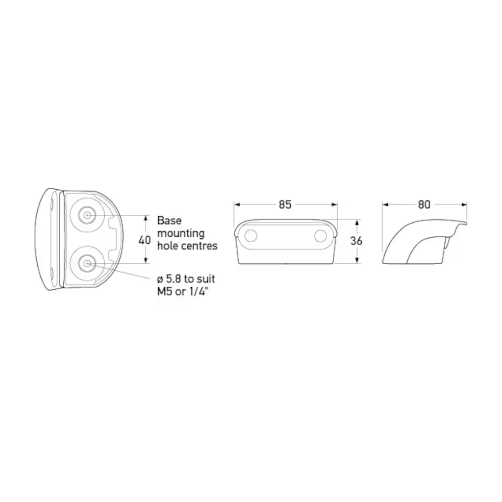 Signal Lamp, Hella, LED Licence Plate Single Side Mount, 10-33v, Black Housing - 8 Pack