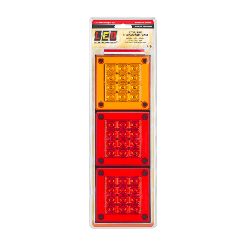 Combination Lamp, LED Autolamps, 280 Series, Stop/Tail/Indicator, 12-24v - Each