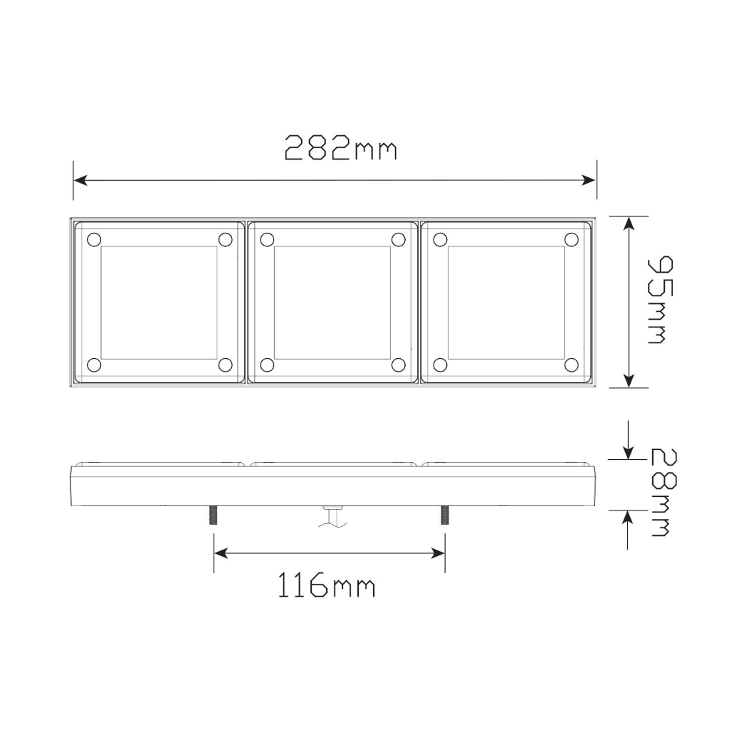 Combination Lamp, Stop/Tail/Indicator/Reverse, 2 Fitted LR12 Load Resistors, Deutsch, Connector - Each