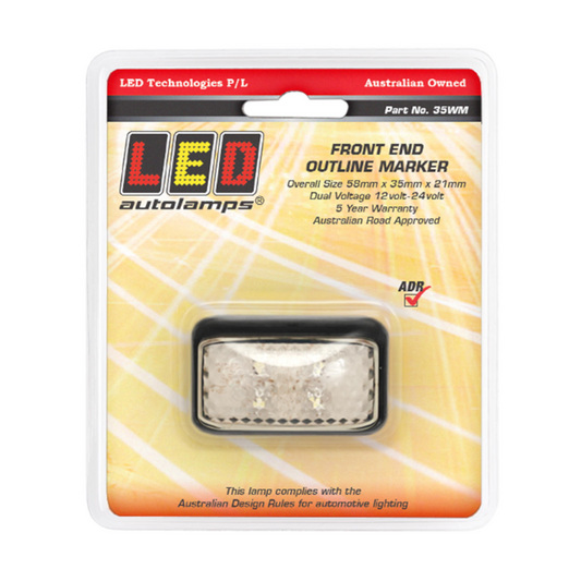 Marker Lamp, LED Autolamps, Front Outline, LED, White, 12-24v - Each