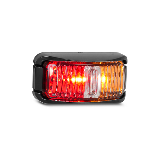 Marker Lamp, LED Autolamps, Side Marker, Red/Amber, Black Base, 12-24v - 10 Pack