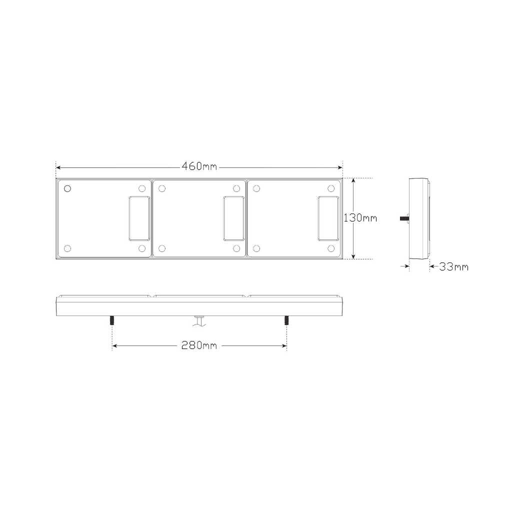 Combination Lamp, LED Autolamps, 460 Series, Stop/Tail/Indicator/Reverse, 12-24v - Each