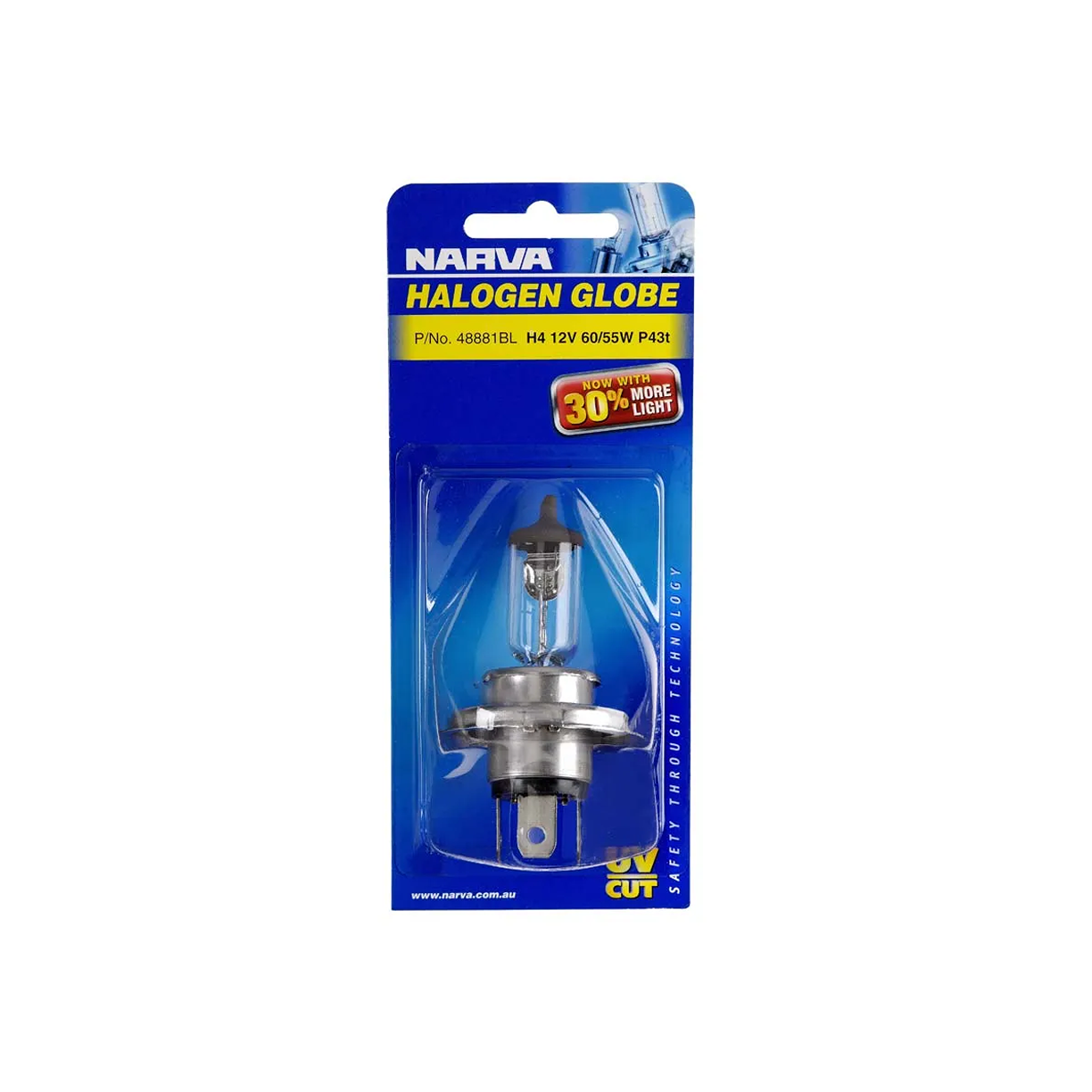 Globe, Narva, H4 Globe, Plus 30 P43t, 12v, 60/55w, Blister Pack