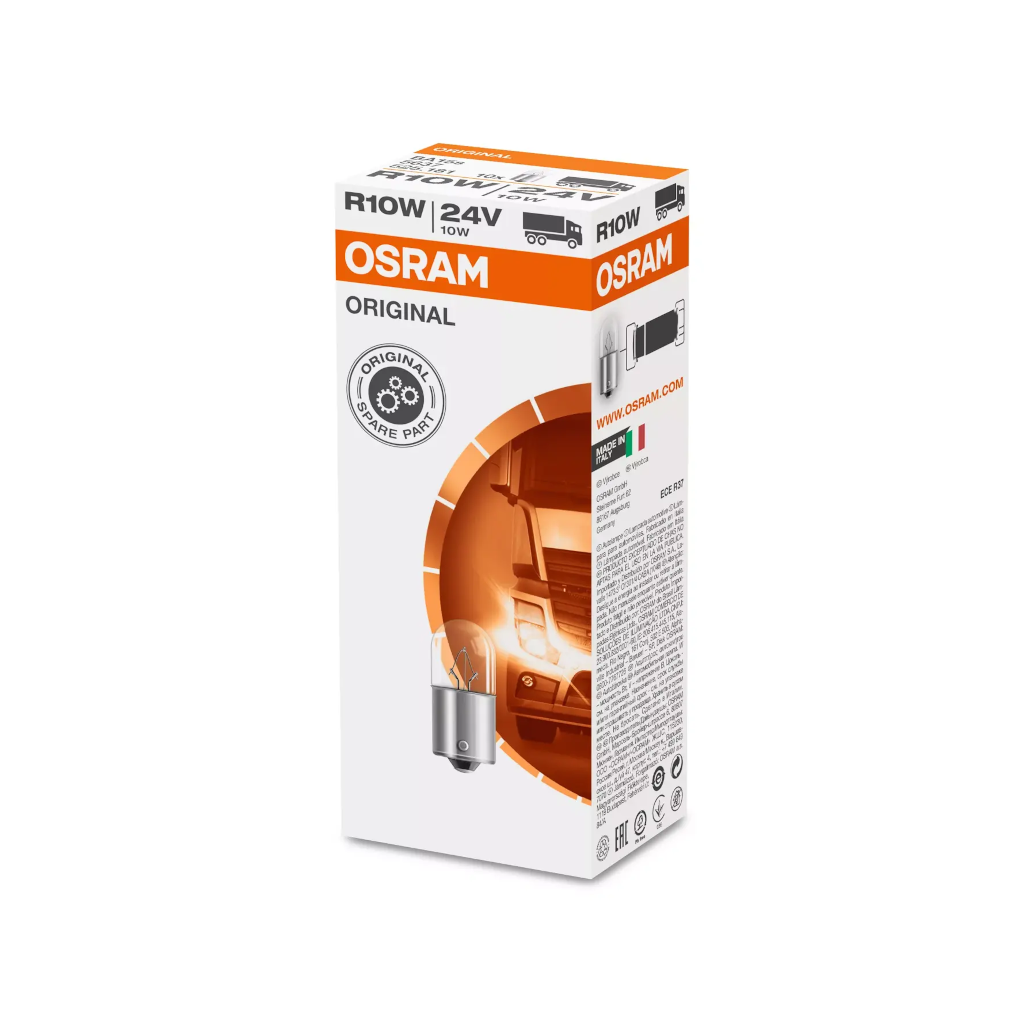 Globe, Osram, Bayonet Globe, BA15s, 24v, 10w - 10 Pack