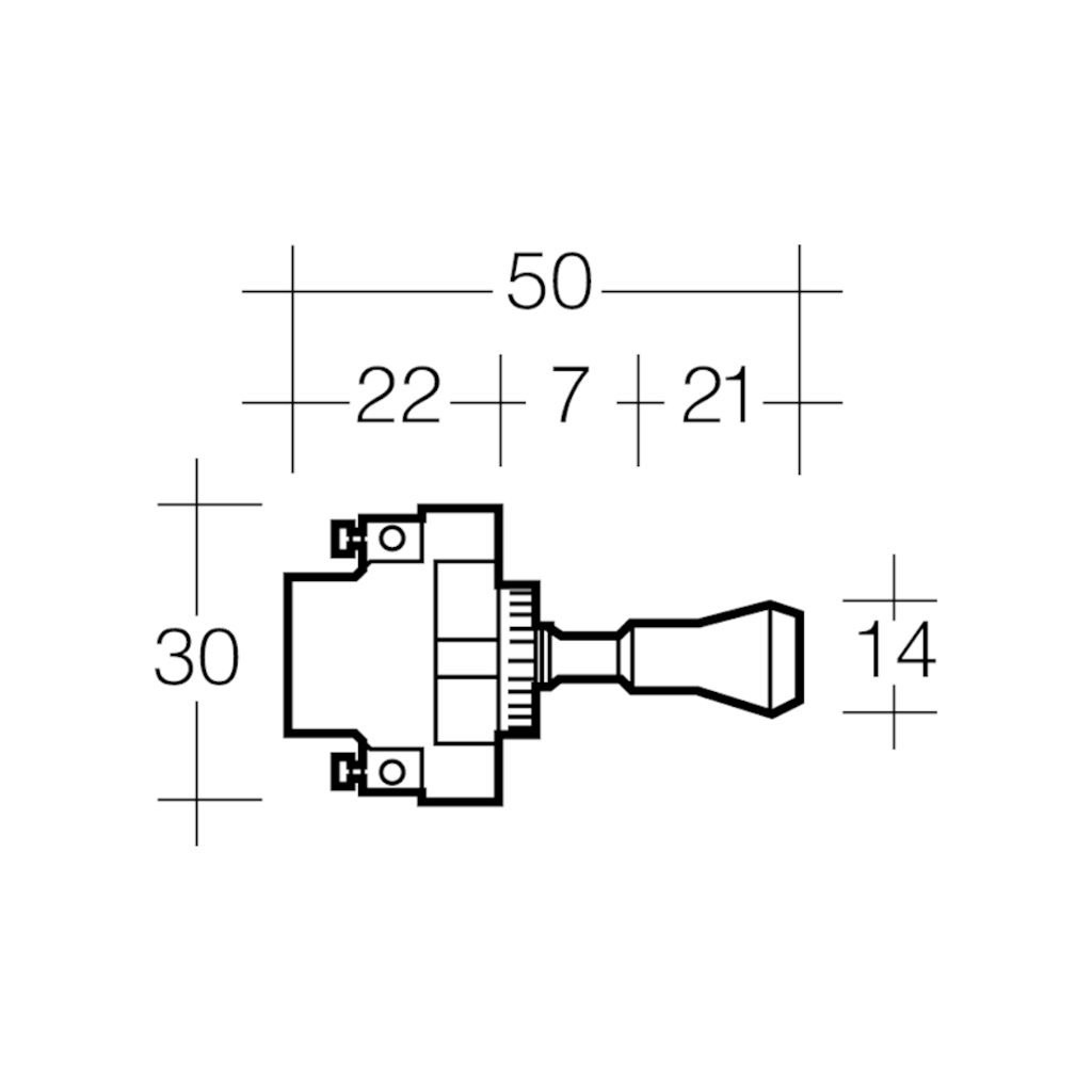 Switch, Narva, Push/Pull Off/On, 0.5-2mm Clamp Length, 16a - Each