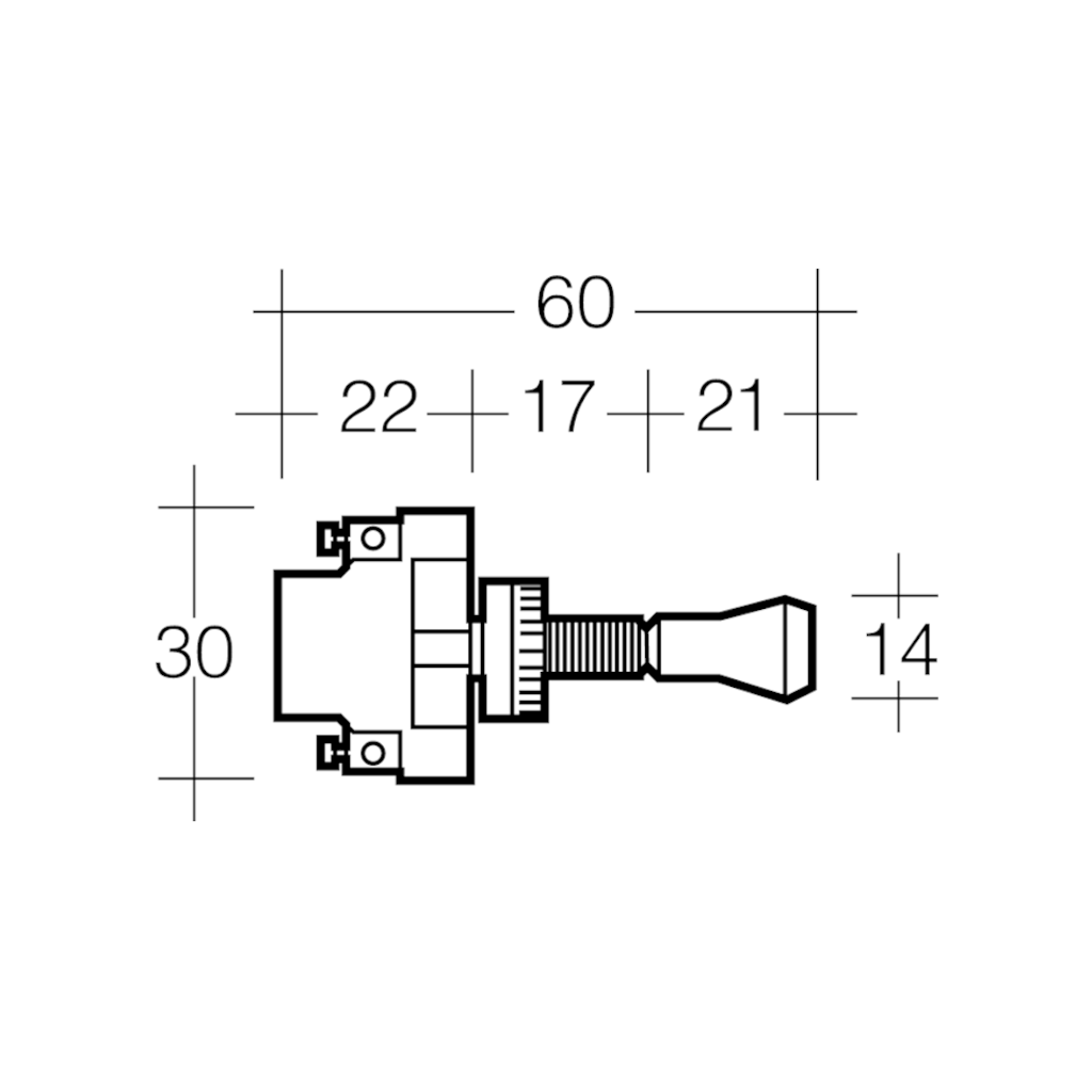 Switch, Narva, Push/Pull Off/On, 0.5-12mm Clamp Length 16a - Each