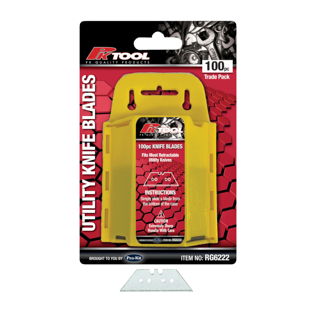 Blades, Replacement Utility Blades, Stanley Knife Type, With Dispenser - 100 Pack