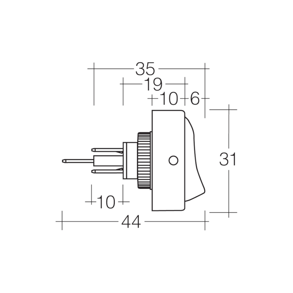 Switch, Narva, LED Rocker Off/On, 12v, Amber - Each