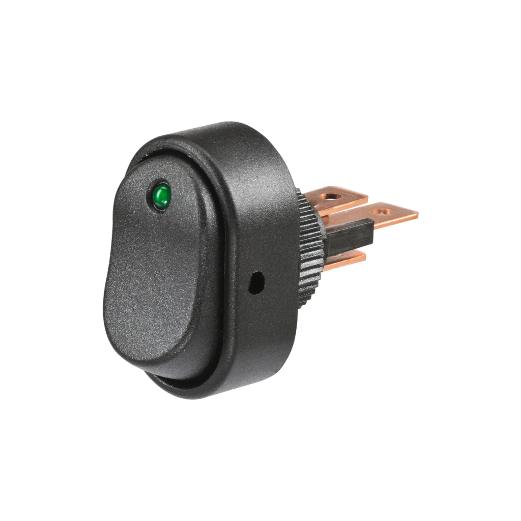 Switch, Narva, LED Rocker Off/On, 12v, Green - Each