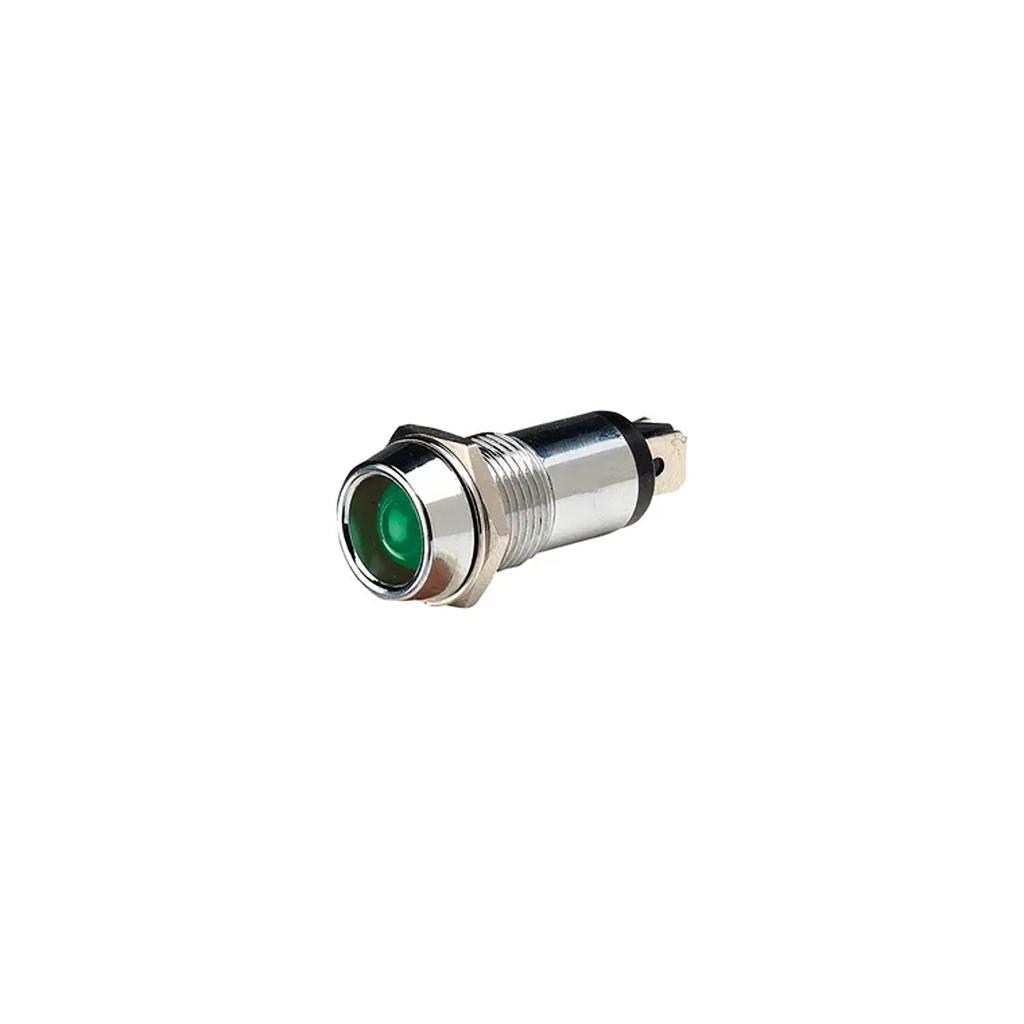 Pilot Lamp, Narva, Chrome LED, 12v, Green - Each