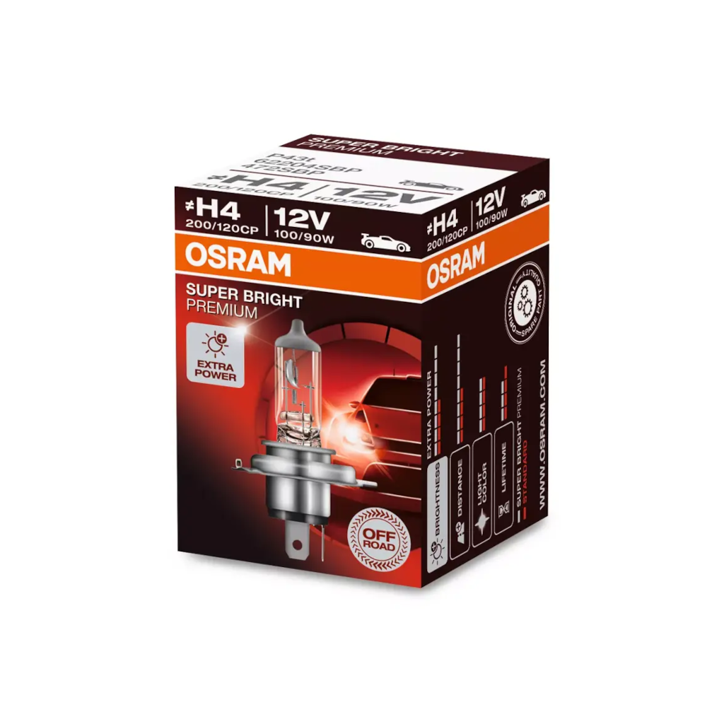 Globe, Osram, H4 Halogen Globe, 12v, 100/80w, Blister - Each