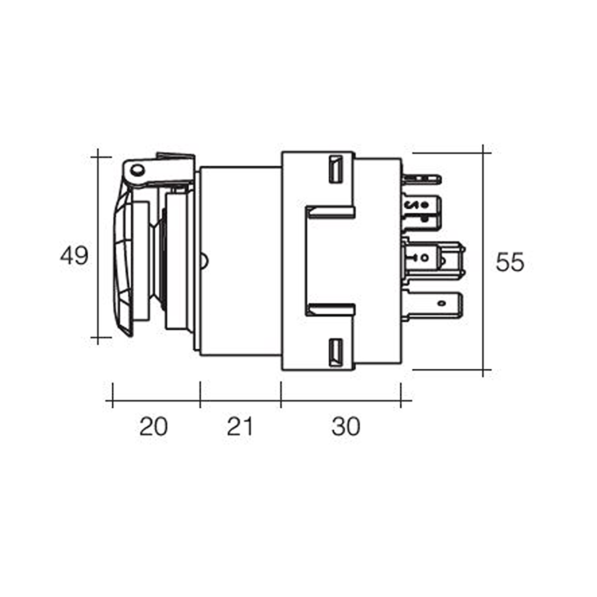 Switch, Diesel Ignition 5 Position Pre Heat - Each