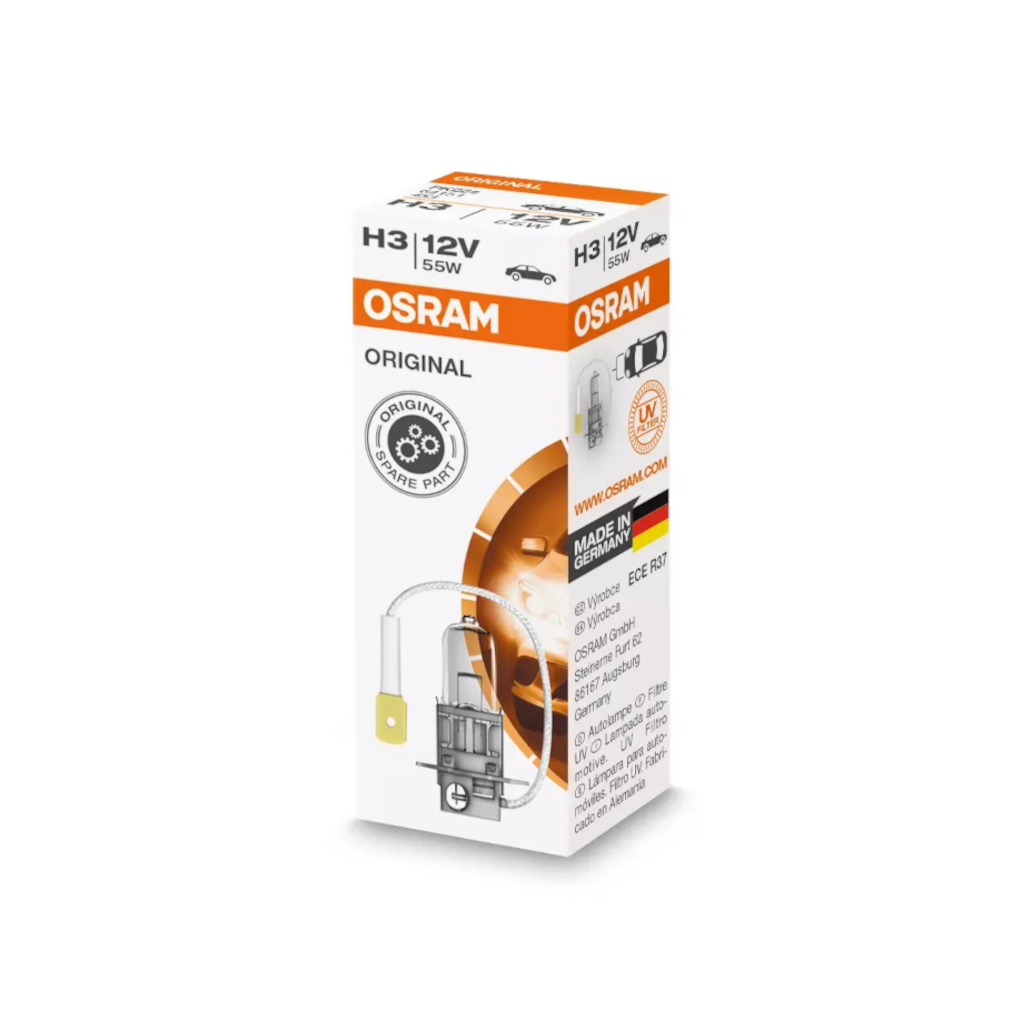 Globe, Osram, H3 Halogen Globe, 12v, 55w - Each