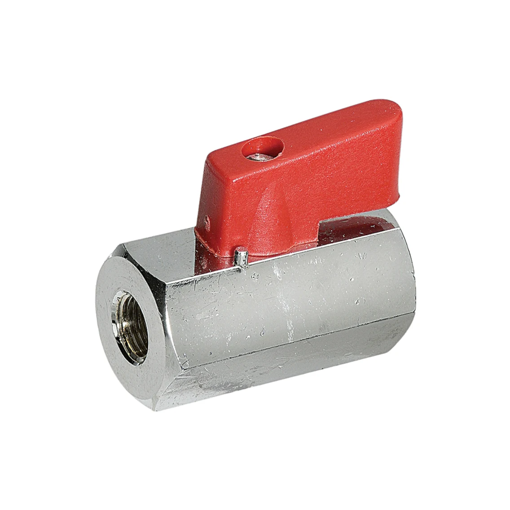 Airline Fitting, Jamec Pem, Mini Ball Valve, In-Line Female, 12.7mm (1/4") - Each