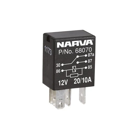 Relay, Narva, Micro Change Over 5 Pin, 12v, 20/10a - Each