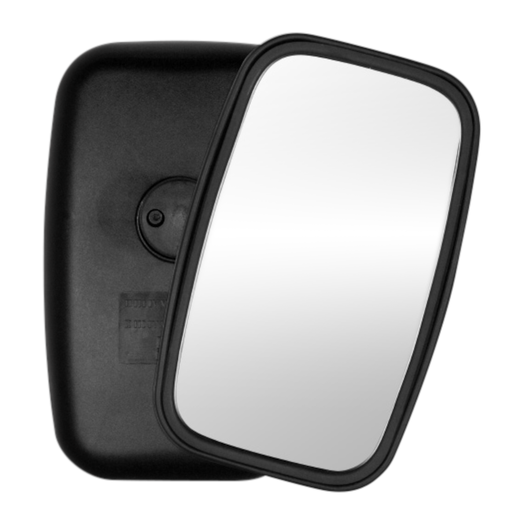 Mirror, ECCO, ABS Body Mirror, Black, Convex R450, Fits 10-22mm Bracket, 174 x 282 x 116mm - Each