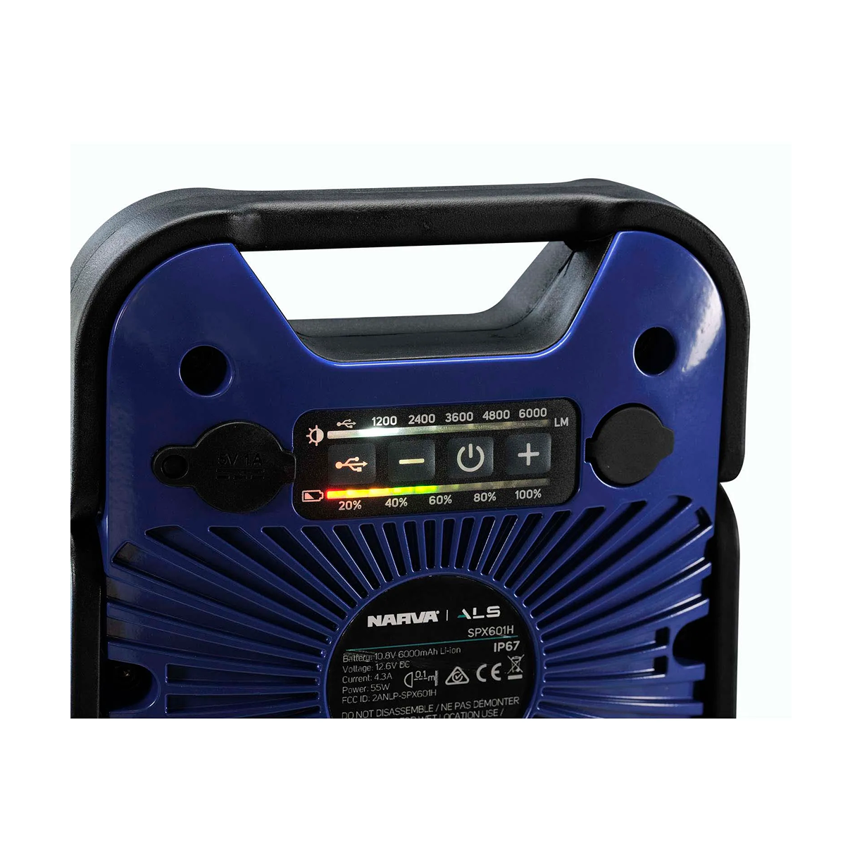 Floodlight, LED, Narva, Rechargeable, 6000lm, Bluetooth Speaker - Each