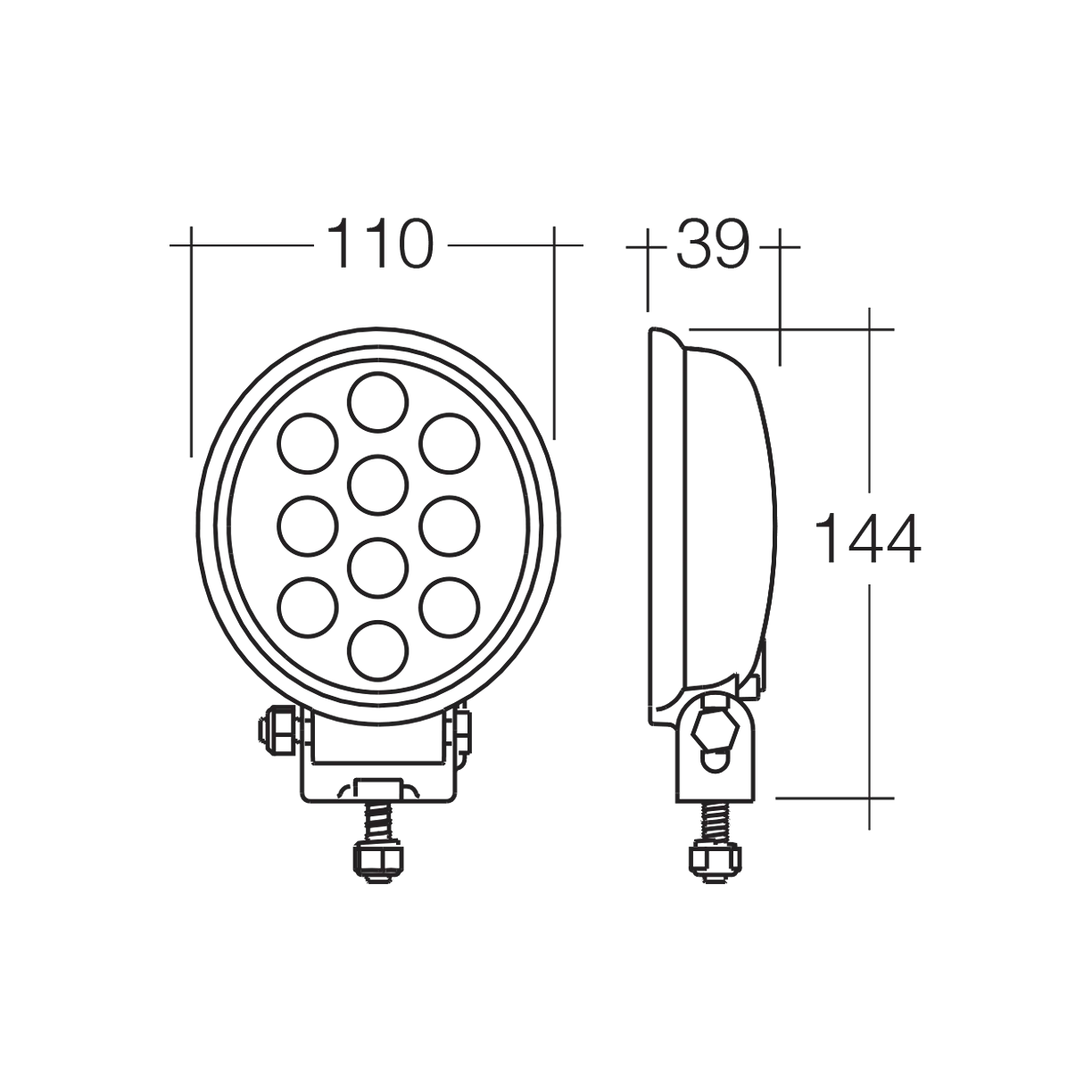 Work Lamp, Narva, LED Flood Beam, 9-33v - Each