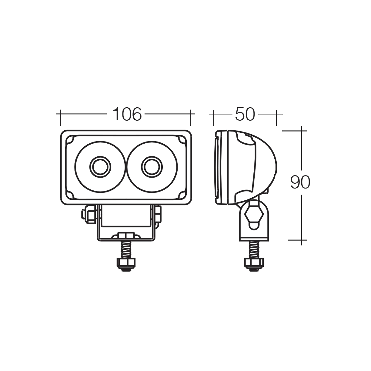 Work Lamp, Narva, LED Spread beam, 9-64v - Each