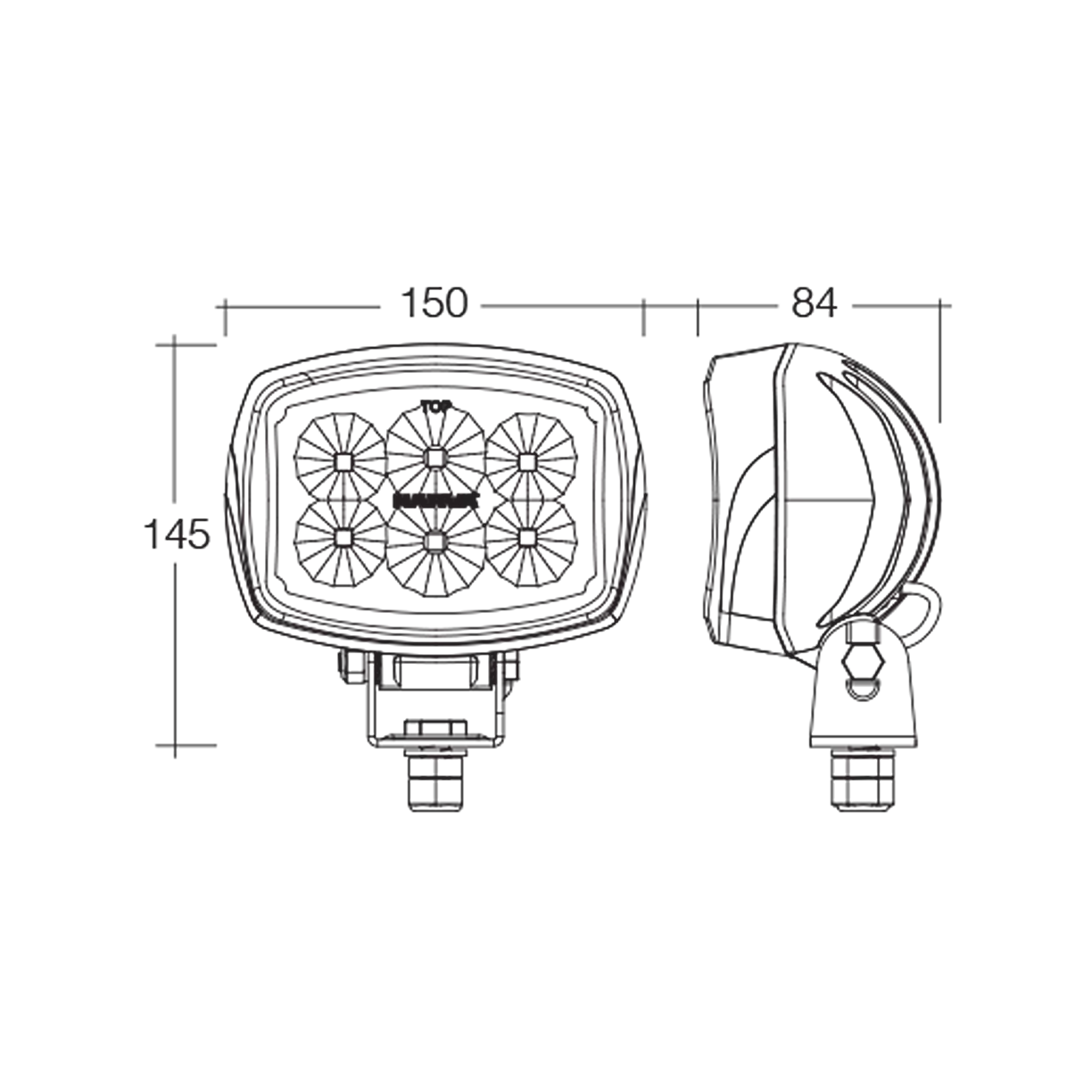 Work Lamp, Narva, LED Flood Beam, 9-64v, White - Each