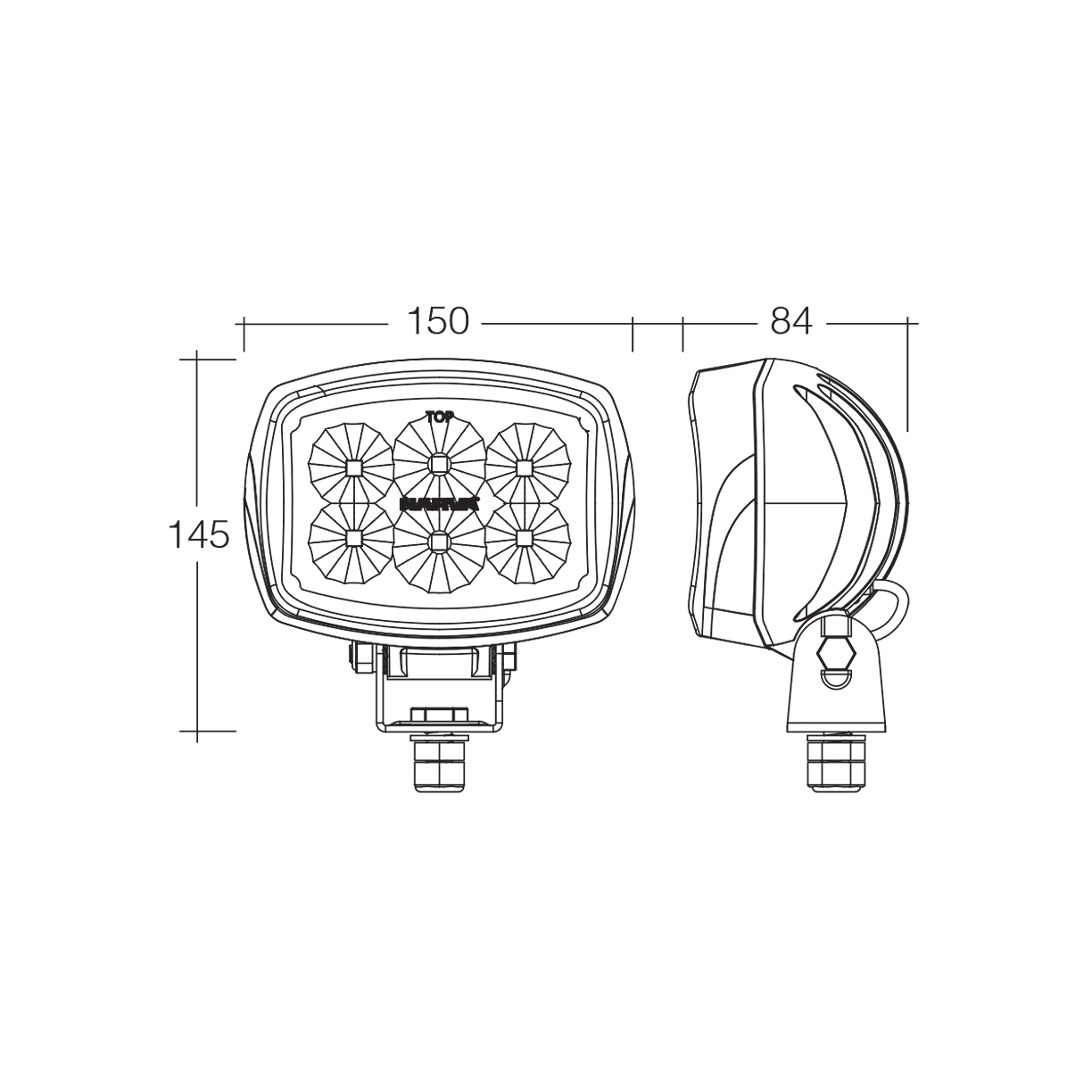 Work Lamp, Narva, LED Flood Beam, 9-64v - Each