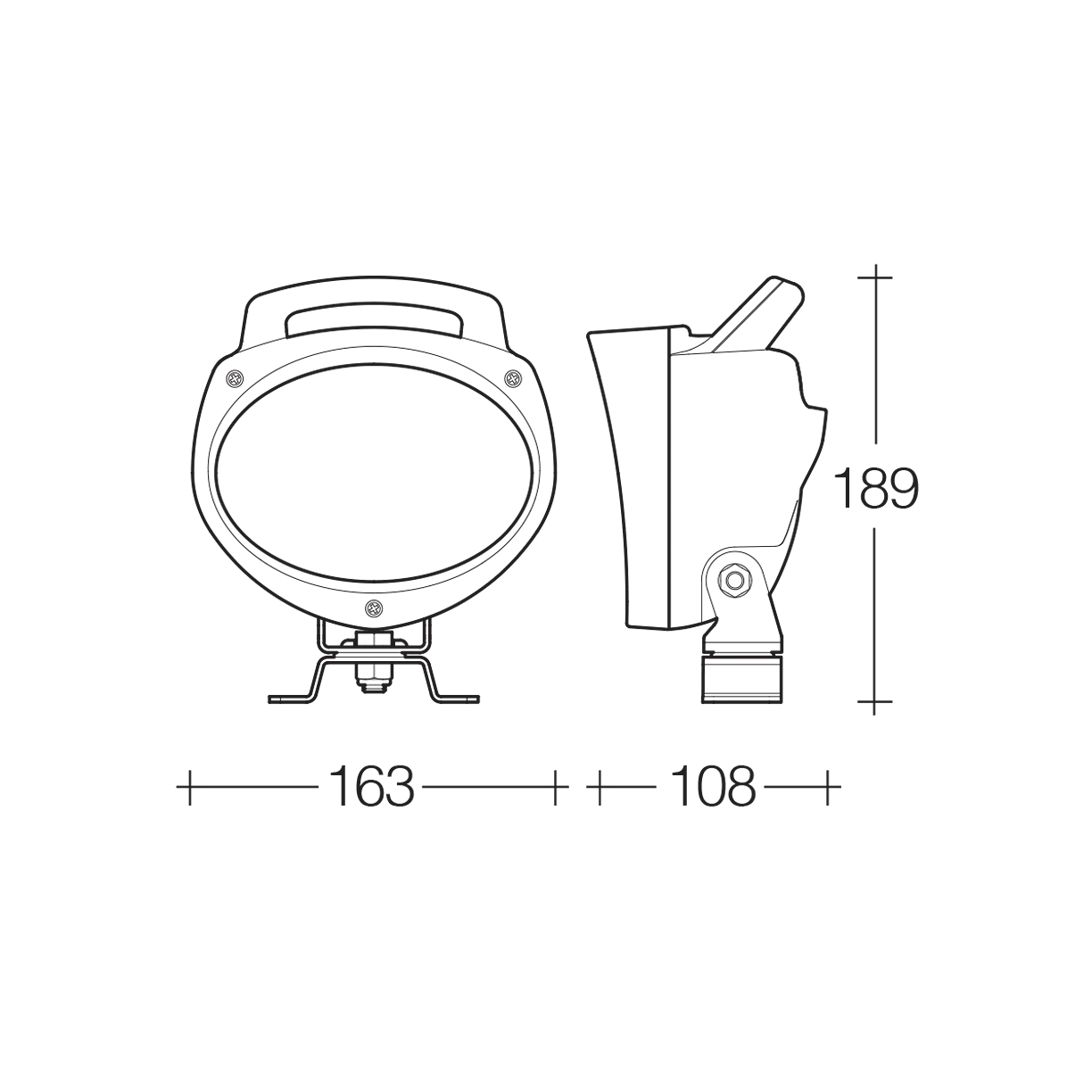 Work Lamp, Narva, Mini Senator Hybrid Beam, 9-33v - Each