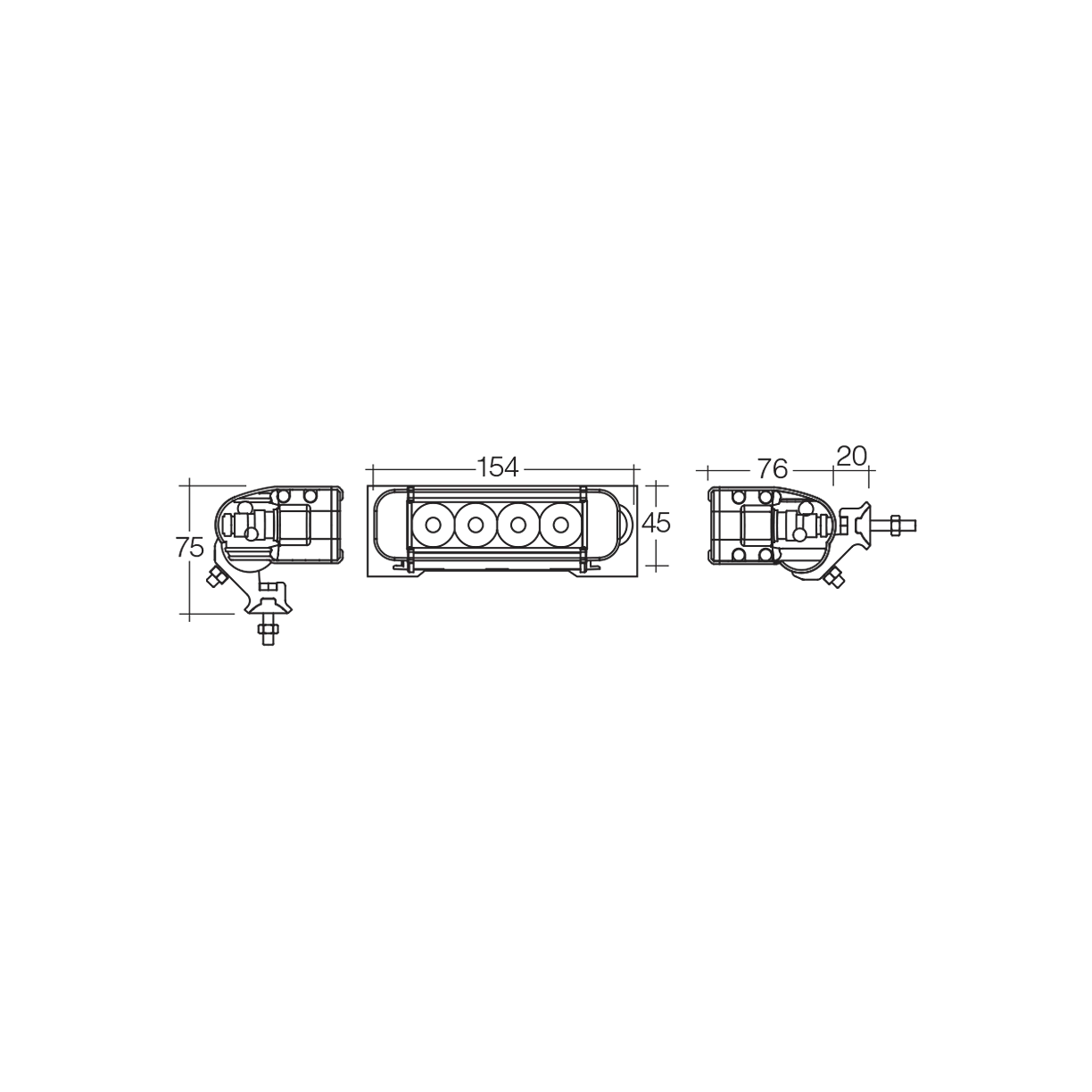 Work Lamp, Narva, Heavy Duty LED Flood Beam, 9-32v - Each