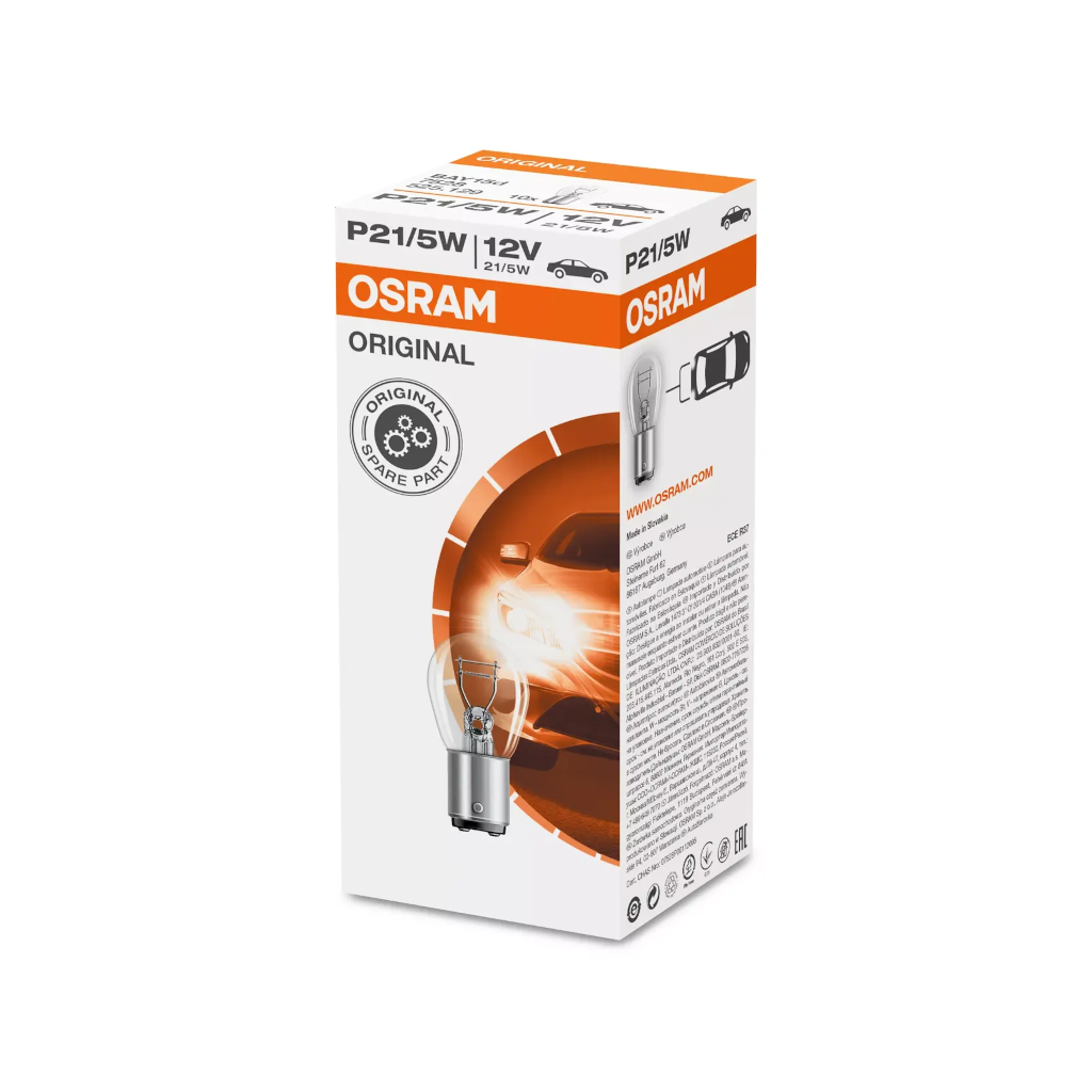 Globe, Osram, Bayonet Globe, BAY15d, 12v, 21/5w - 10 Pack