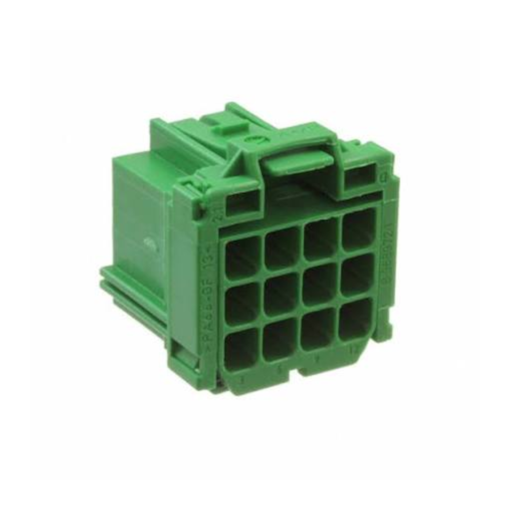 Connector Housing, Receptacle AMP MCP 2.8 Series, 12 Position, Green - Each