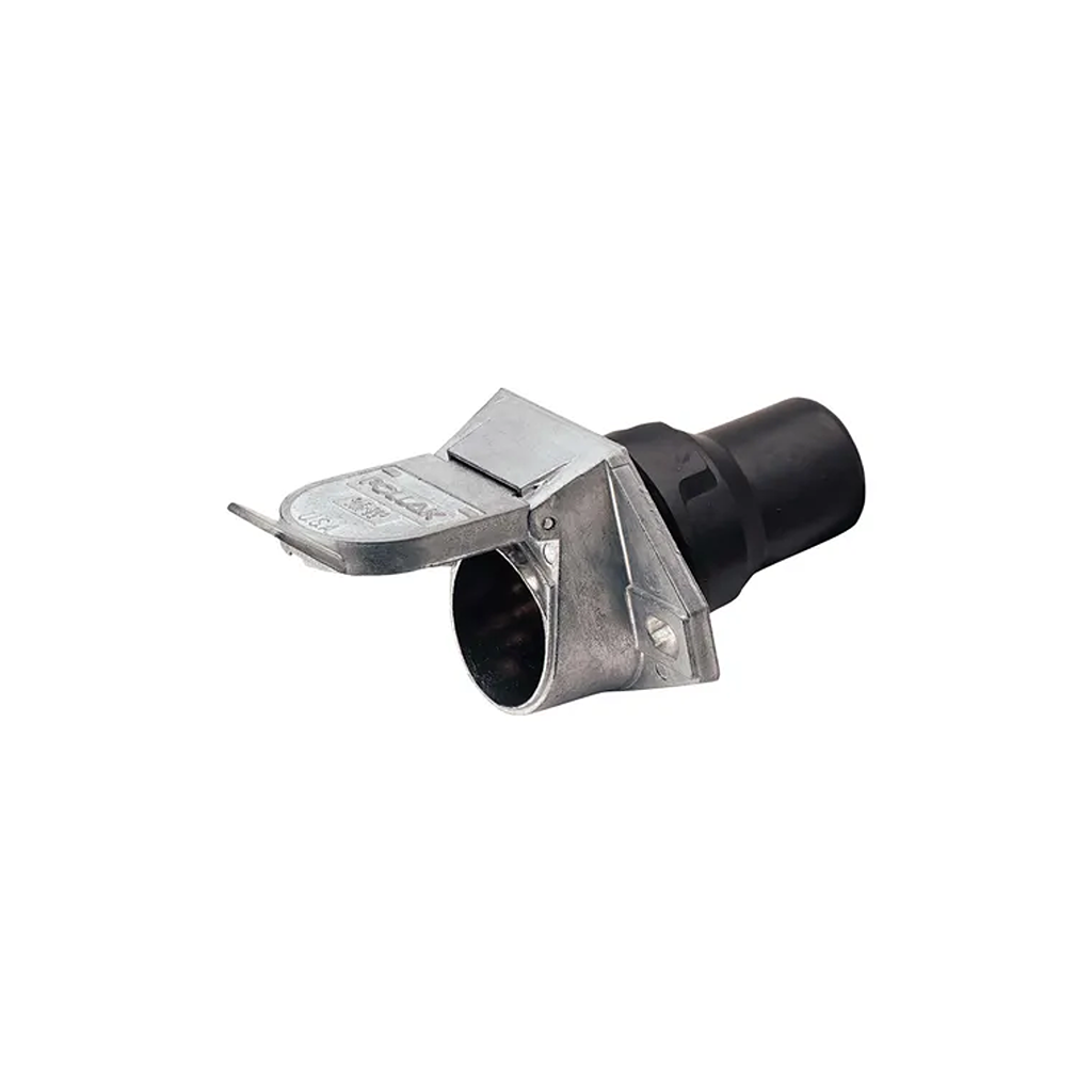 Trailer Socket, Narva, 7 Pin Heavy Duty Round, Metal Rubber Boot - Each