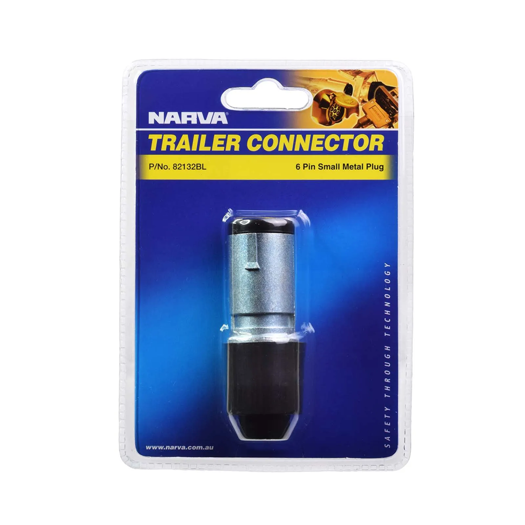 Trailer Plug, Narva, 6 Pin Small Round Metal - Each