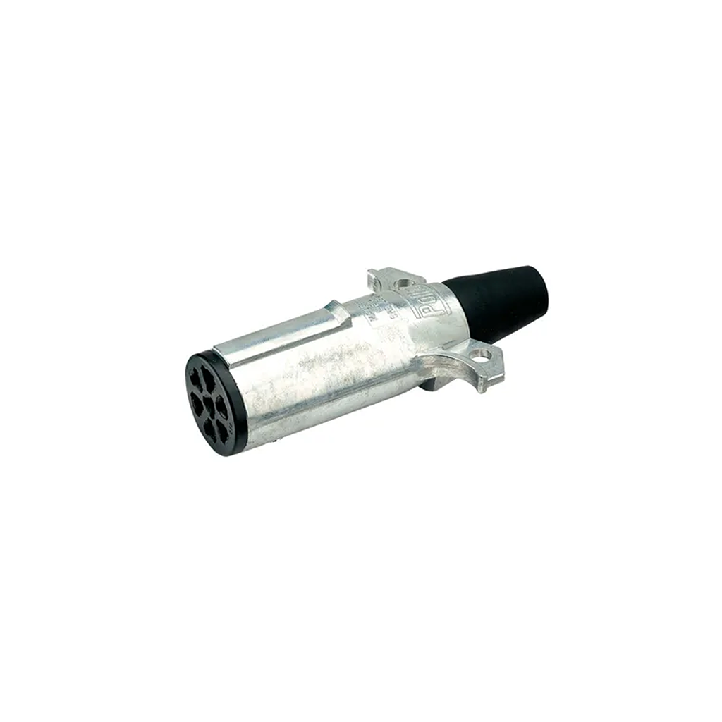 Trailer Plug, Narva, 7 Pin Heavy Duty, Metal, Internal Weatherbeater, Rubber Boot - Each