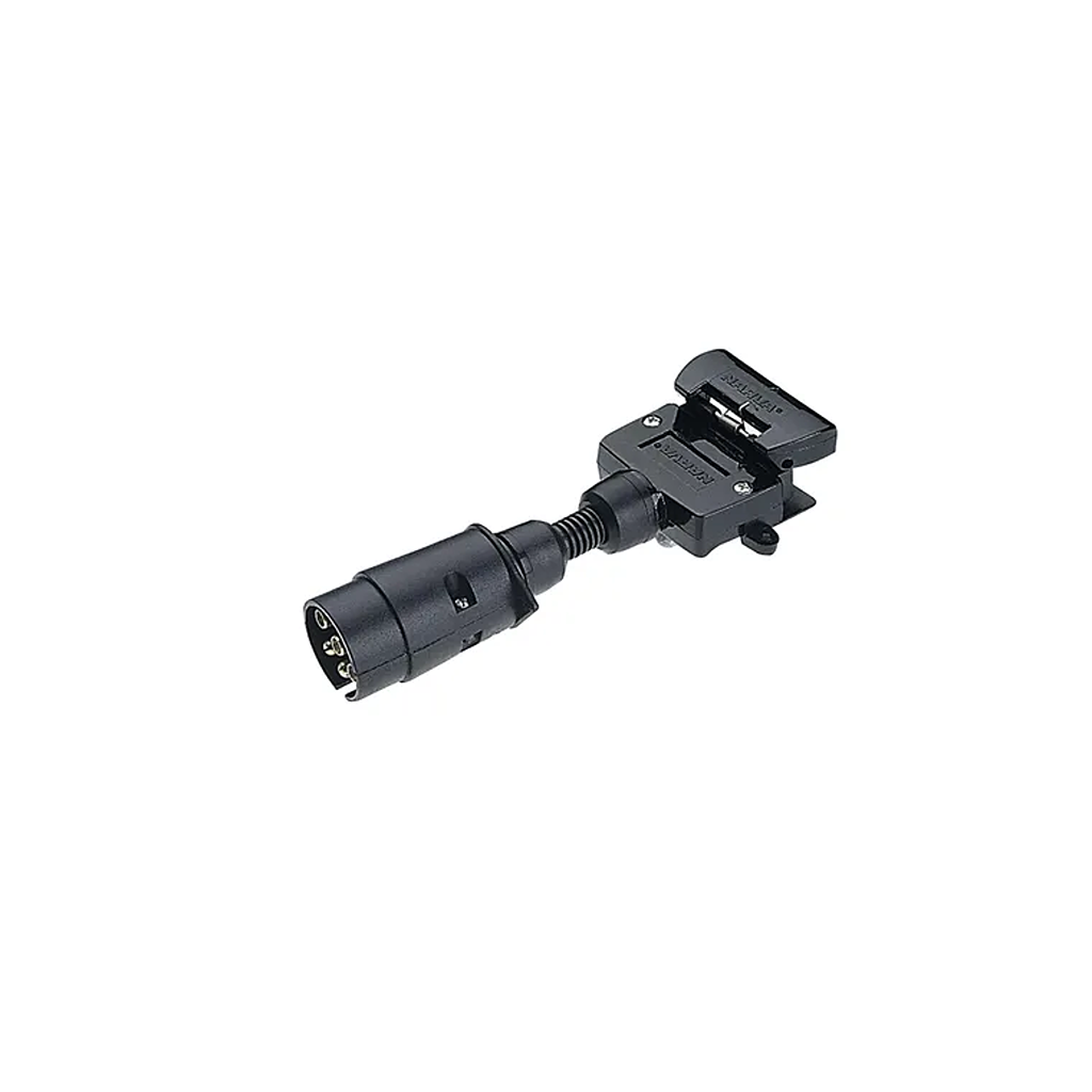 Trailer Plug Adaptor, Narva, 7 Pin Large Round Socket to 7 Pin Flat Plug - Each