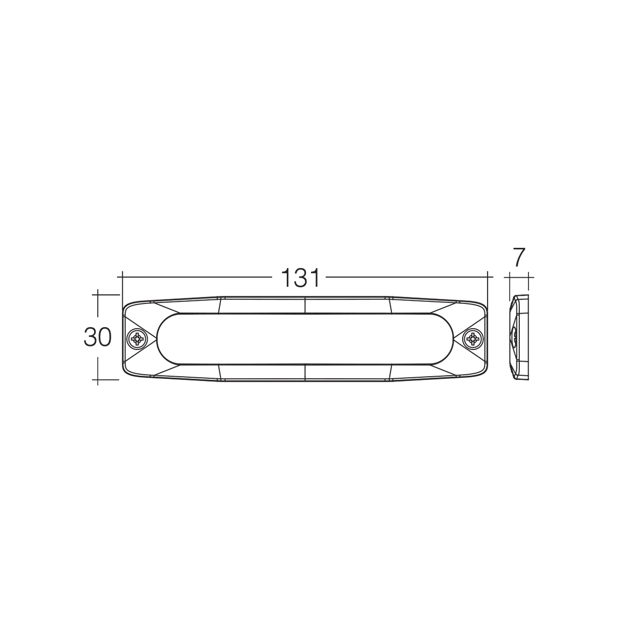 Warning Light, Narva, Slimline Low Profile, 6 LED, 12/24v, Blue - Each