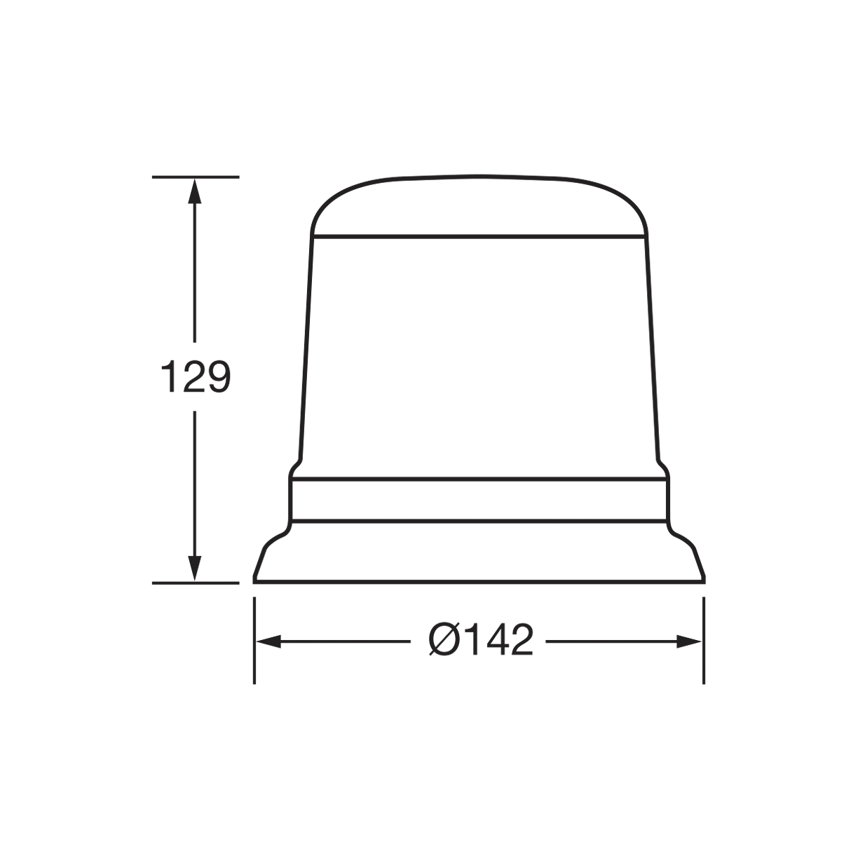Strobe/Rotator Light, Narva, Eurotech LED, Flange Base, 12/24v, Amber - Each