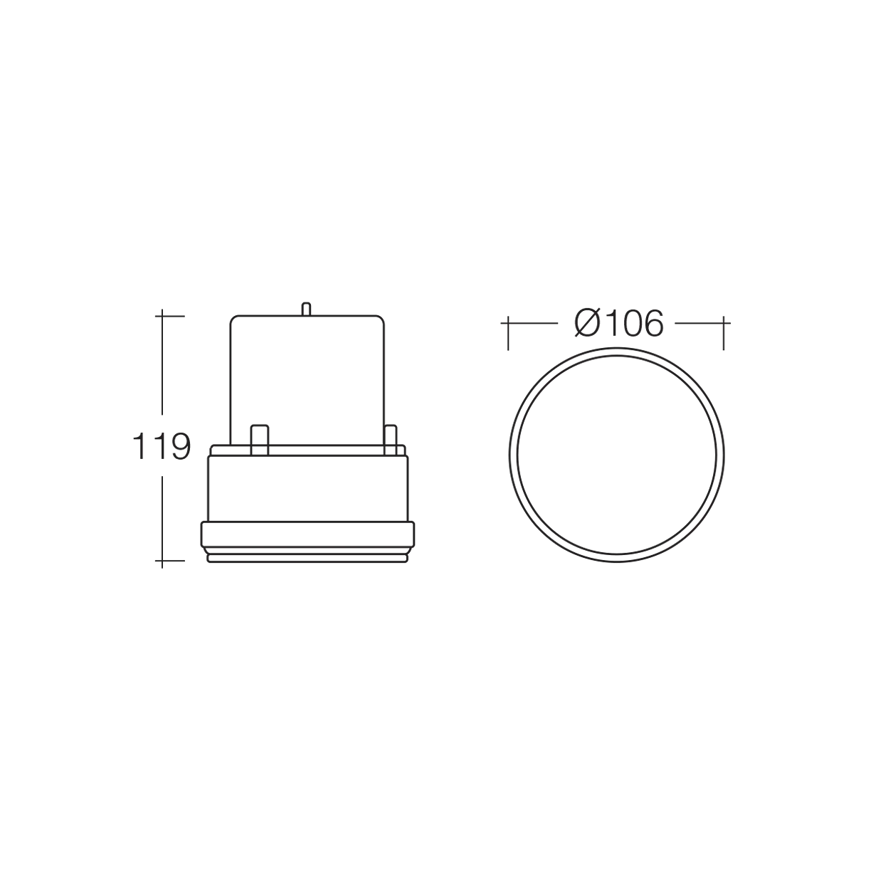 Battery Beacon, Narva, Sentry LED, Magnetic Base, Amber - Each