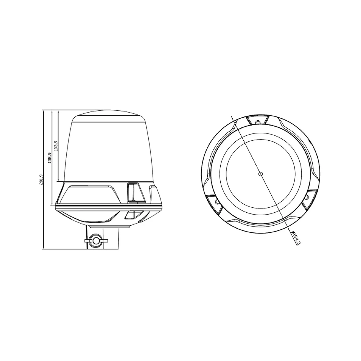 Beacon, Narva, LED, Optimax Pole Mount, 12/24v - Each