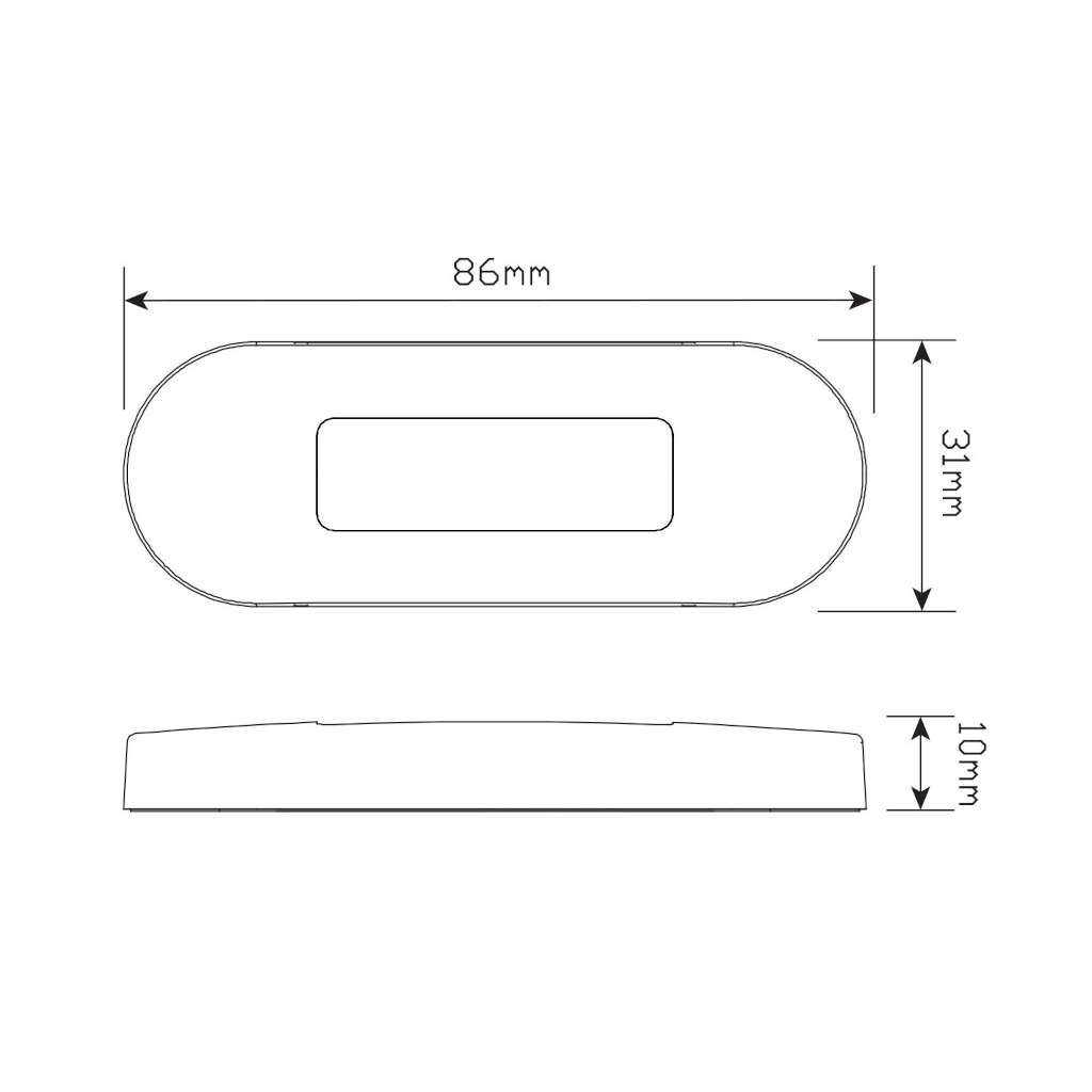 Marker Lamp, LED Autolamps, 86 Series, LED, Side Marker, Amber, Clear Lens, Steel Bezel, 12-24v - Each