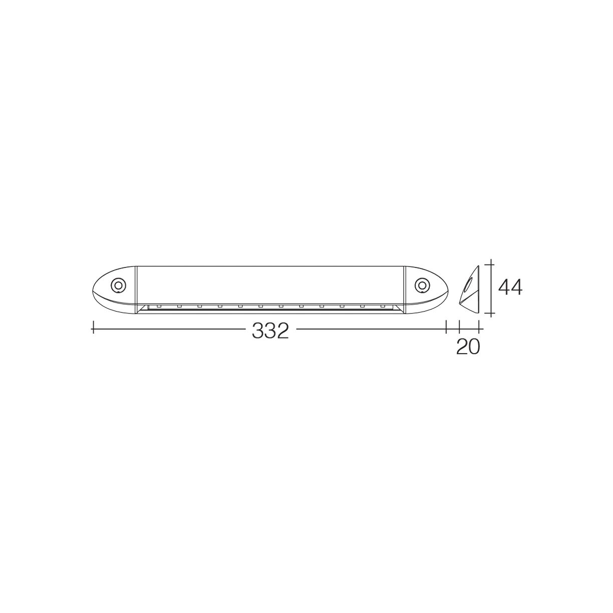 Light, Narva, Awning Lamp, LED, Silver Finish, 12-24v, 332mm