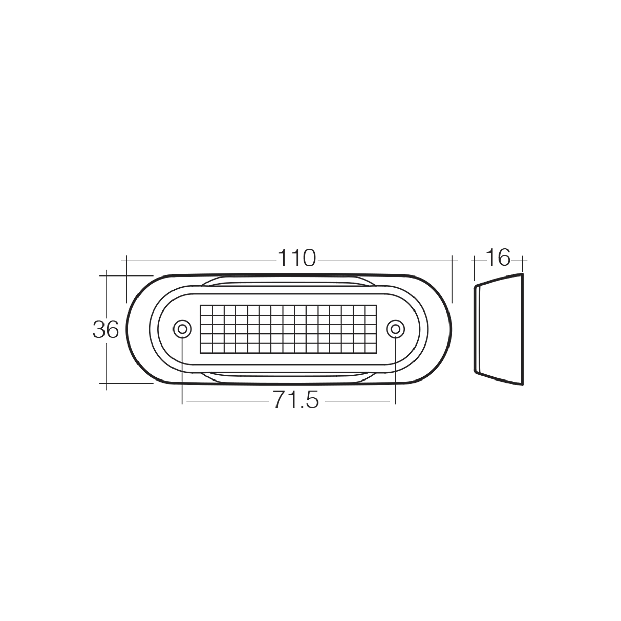 Light, Narva, Front End Outline, Marker Lamp, LED, 10-30v, White, Steel Cover - Each