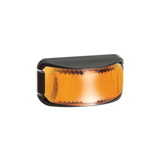 Side Direction Indicator Lamp, Narva, LED, Deflector Base, 0.5m Cable, 9-33v, Amber, Black Base - Each