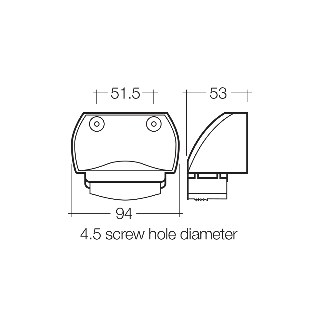 Licence Plate Lamp, Narva, 5 LED, 0.5m Cable, 9-33v, Clear, Black Housing - Each