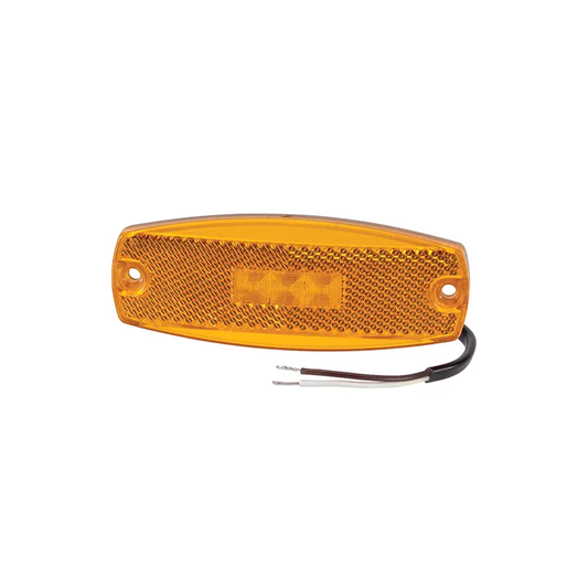 Side Marker Lamp, Narva, LED, In-Built Retro Reflector, 0.5m Cable, 9-33v, Amber - Each