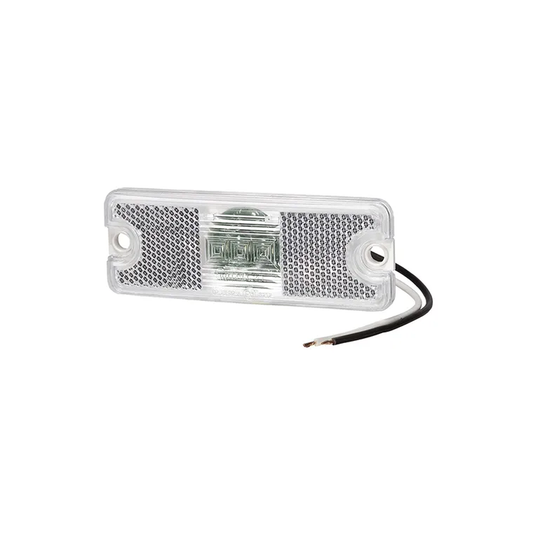 Front End Outline Marker Lamp, Narva, LED, In-Built Retro Reflector, 10-30v, White - Each